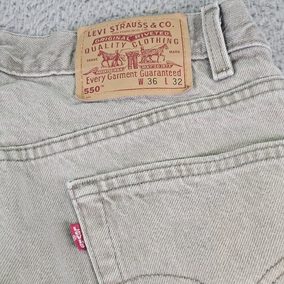 Vintage Levis 550 Jeans Mens 36x32 Gray Relaxed Fit Tapered Denim Made USA 90s - Picture 8 of 9